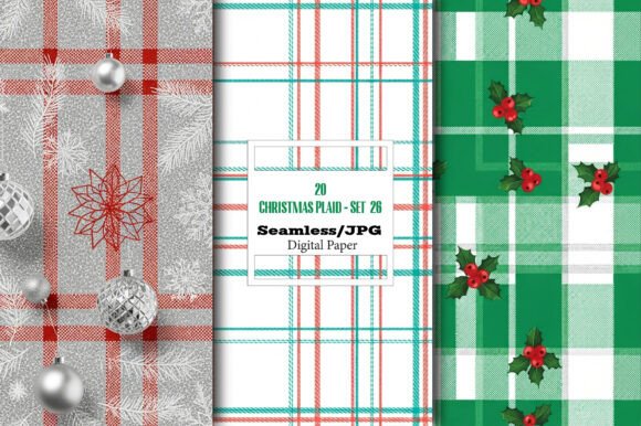 Christmas Plaid Seamless Papers – Set 26: A Versatile Design Solution for Your Creative Projects