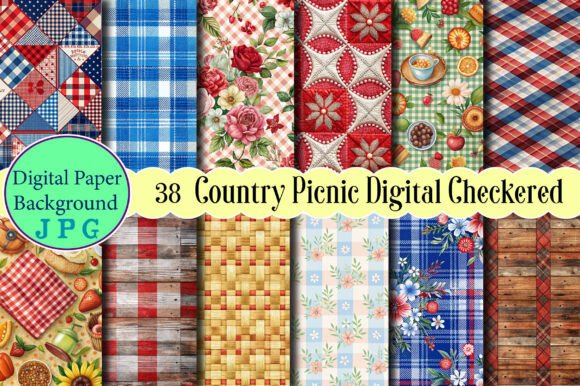 Country Picnic Digital Checkered Papers: A Versatile Tool for Creative Projects