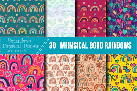 Discover the Versatility of Whimsical Boho Rainbows Pattern
