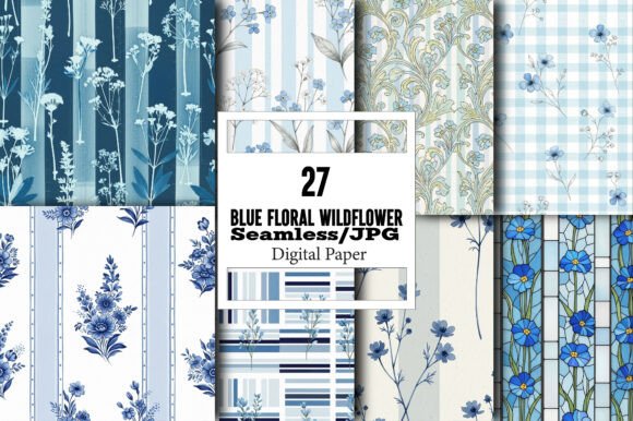 Enhance Your Designs with Blue Floral Wildflower Patterns