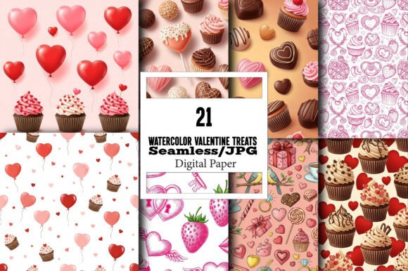 Explore the Versatile World of Watercolor Valentine Treats Patterns