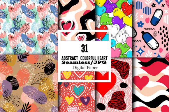 Exploring the Versatility of Abstract Colorful Heart Patterns