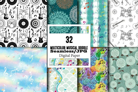 Exploring the Versatility of Multicolor Musical Doodle Pattern