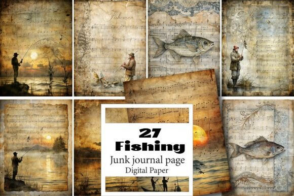 Fishing Junk Journal Pages for Creative Projects