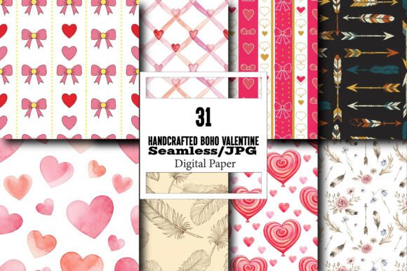 Handcrafted Boho Valentine Watercolor