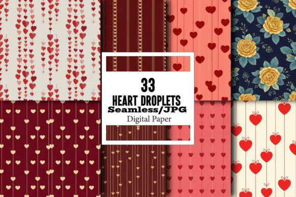Heart Droplets Seamless Pattern: A Versatile Design for Creative Projects