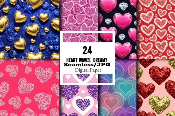Heart Waves Dreamy Abstract Pattern