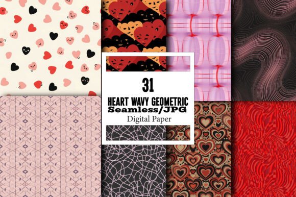 Heart Wavy Geometric Pattern: A Versatile Design for Creative Projects