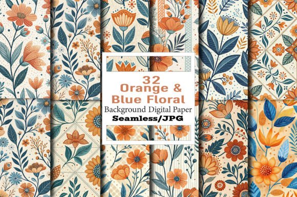 Orange Blue Floral Pattern: A Versatile Design Choice