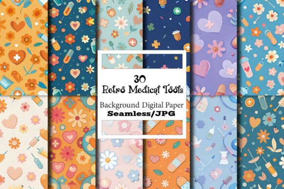 Retro Medical Tools Seamless Pattern: A Versatile Design for Creative Projects
