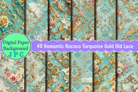 Romantic Rococo Turquoise Gold Old Lace: A Versatile and Elegant Design Choice