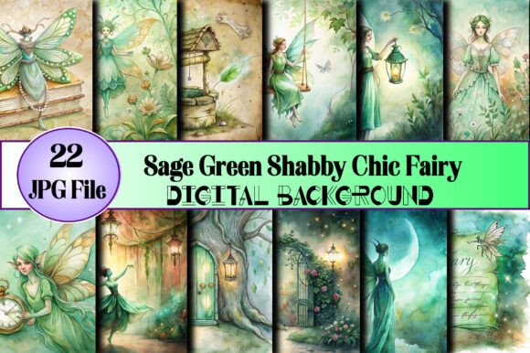 Sage Green Shabby Chic Fairy Backgrounds: A Versatile Tool for Creative Projects