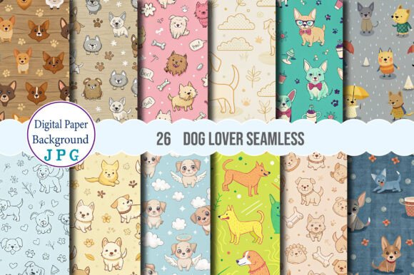 Unleash Creativity with Dog Lover Seamless Patterns and Doodle Dogs