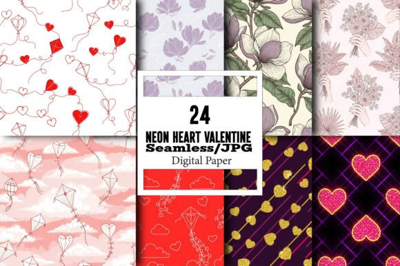 Unleash Creativity with Romantic Neon Heart Valentine Paper