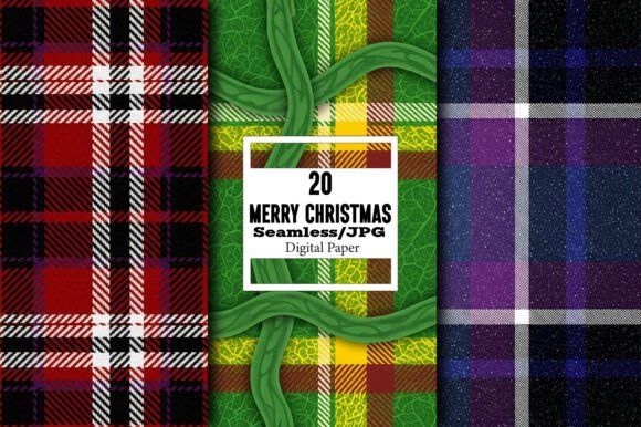 Unleash Your Creativity with Merry Christmas Plaid Pattern - Set 34