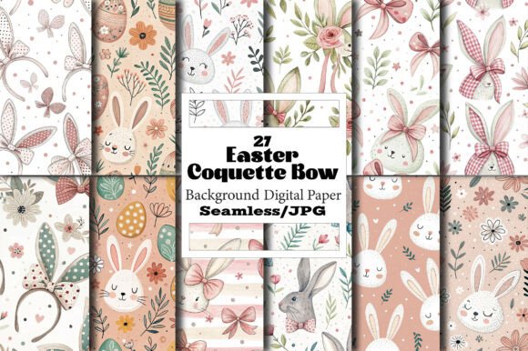 Unlock Your Creativity with Seamless Easter Coquette Bow Paper and Digital Graphics