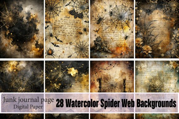 Watercolor Spider Web Backgrounds: A Versatile and Creative Design Solution
